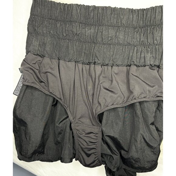 FP Movement The Way Home Shorts Womens Black High Rise Smocked Athletic Lined - Picture 8 of 13